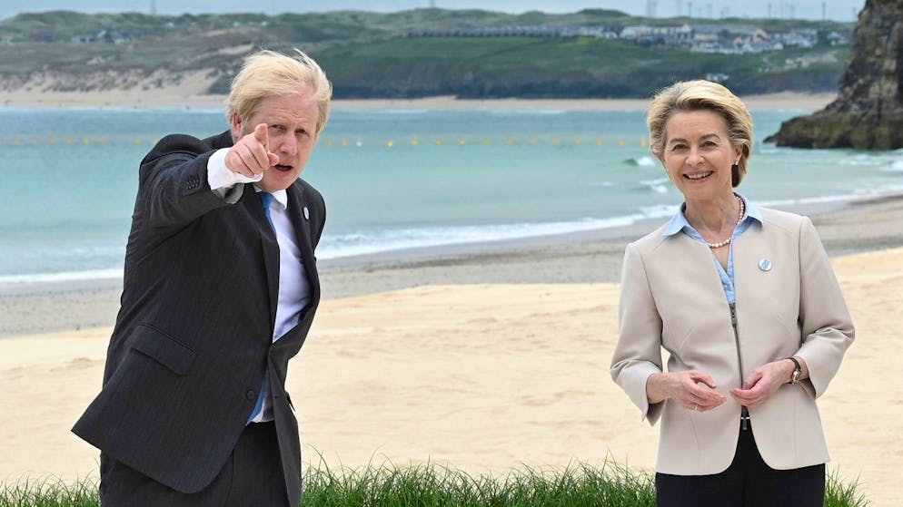 Il primo ministro britannico Boris Johnson e la presidente della Commissione europea Ursula Von der Leyen non sembrano trovare un terreno d'intesa (foto d'archivio)