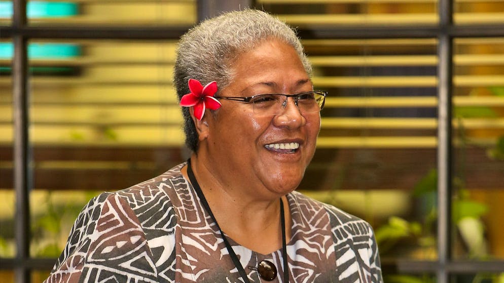 WELLINGTON, NEW ZEALAND - APRIL 18: Samoa MP Fiame Naomi Mata'afa speaks during the Pacific Parliamentary and Political Leaders Forum at Parliament on April 18, 2013 in Wellington, New Zealand. The forum sees 70 Parliamentarians and political leaders across 22 Pacific nations come together for 5 days to debate issues affecting the Pacific. (Photo by Hagen Hopkins/Getty Images)