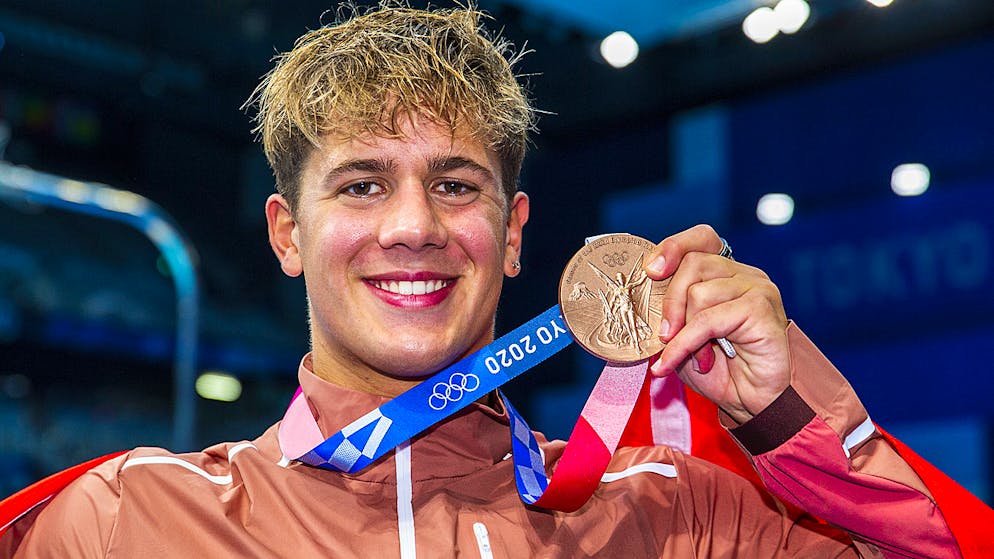 An den Olympischen Spielen in Tokio verblüffte Noè Ponti mit Bronze über 100 m Delfin.