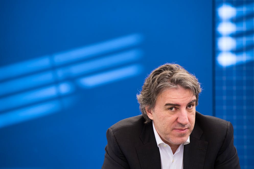 Località: consigliere di Stato Manuele Bertoli incontra i bambini di una classe elementare. Nella foto il Consigliere di Stato Manuele Bertoli, durante la sua visita ad una classe di sculoa elementare a Cavigliano.
© Ti-Press / Alessandro Crinari