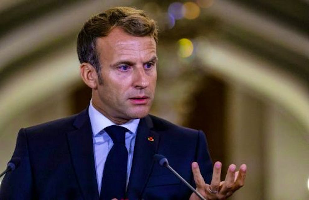 Emmanuel Macron lors d'un déplacement en Irak le 28 août 2021