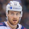 Ambris Andre Heim waehrend einem Vorbereitungsspiel der National League zwischen dem SC Bern und dem HC Ambri-Piotta, am Freitag 27. September 2021 in der Postfinance Arena in Bern. (KEYSTONE/Marcel Bieri)