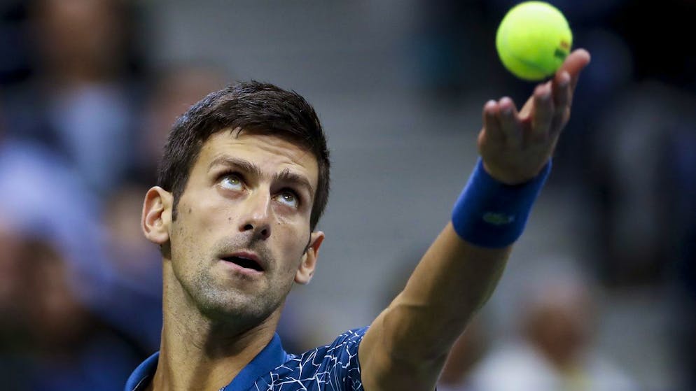 Novak Djokovic, of Serbia, serves to Juan Martin del Potro, of Argentina, during the men's final of the U.S. Open tennis tournament, Sunday, Sept. 9, 2018, in New York. (AP Photo/Adam Hunger)