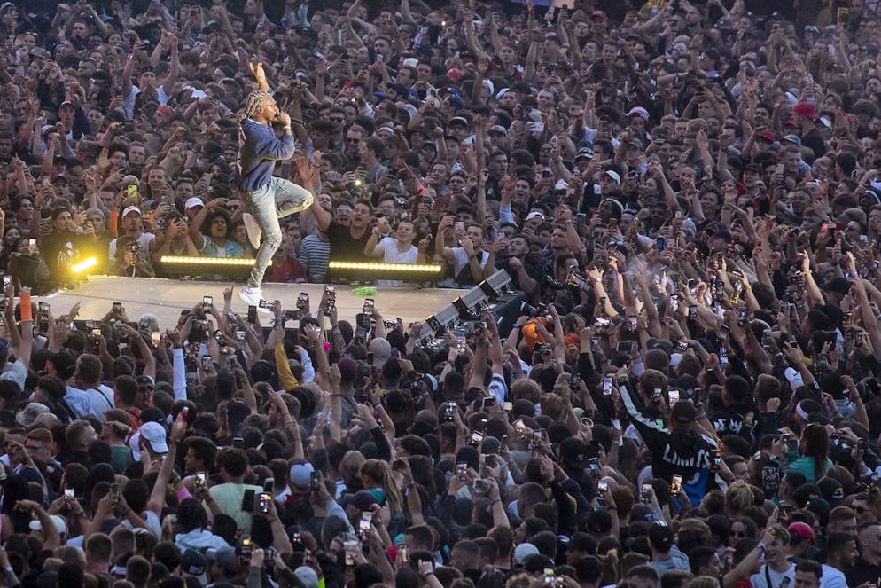 American rapper Nayvadius DeMun Wilburn alias Future performs during the Openair Frauenfeld music festival on Thursday, July 11, 2019, in Frauenfeld, Switzerland. The Openair Frauenfeld takes place from 11 to 13 July 2019. (KEYSTONE/Ennio Leanza)