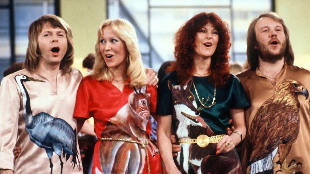 Die schwedische Popgruppe Abba 1978 mit (l-r) Björn Ulvaeus, Agnetha Fältskog, Anni-Frid Lyngstad und Benny Andersson.