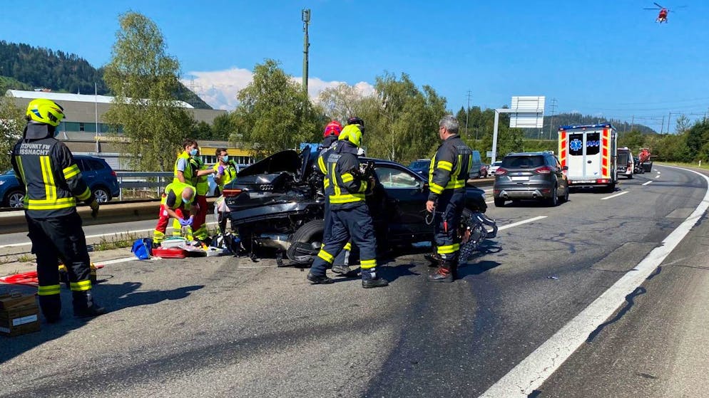 Uno dei veicoli coinvolti nel grave incidente.