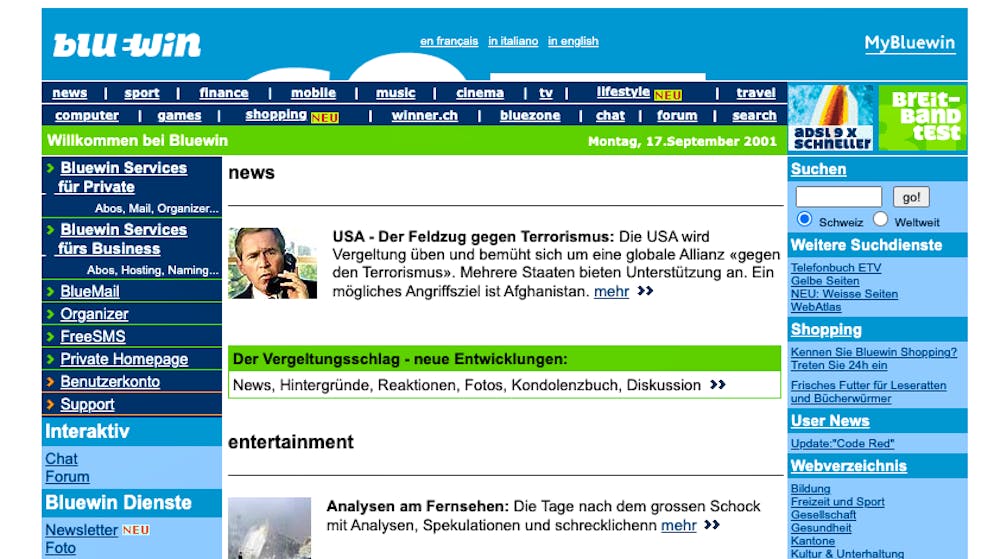 Über die Jahre hinweg wurden Leser*innen auf dieser Seite immer über die wichtigsten Ereignisse der Weltgeschichte informiert.