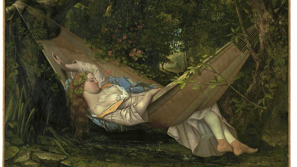 Gustave Courbet (Ornans 1819–1877 La Tour-de-Peilz)
L’amaca, 1844
Olio su tela
70,5 x 97 cm
No. inv.1924.11