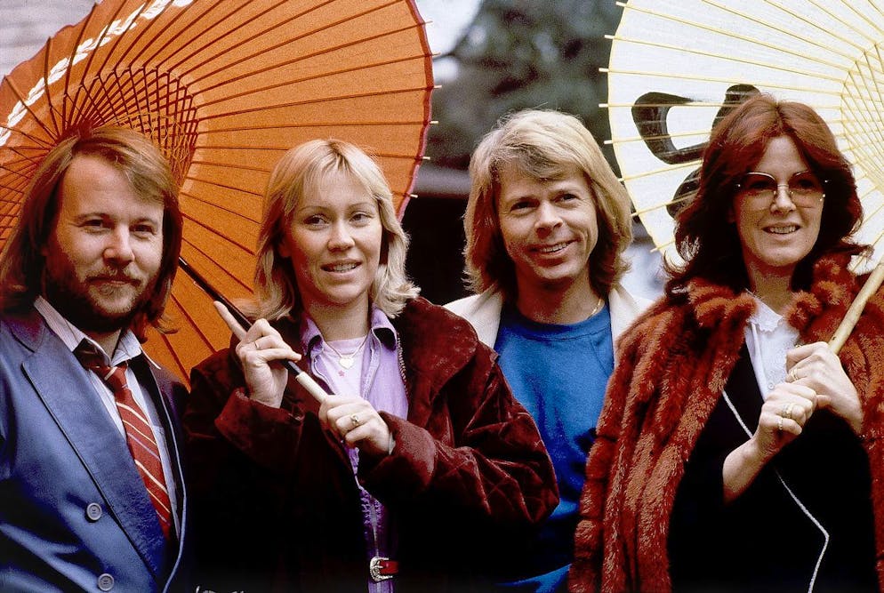FILE - Members of the pop group ABBA, from left, Benny Andersson, Agnetha Foltskog, Bjorn Ulvaeus and Anni-Frid Lyngstad, appear in Tokyo on March 14, 1980. ABBA is releasing its first new music in four decades, along with a concert performance that will see the âÄœDancing QueenâÄ quartet going entirely digital. The forthcoming album âÄœVoyage,