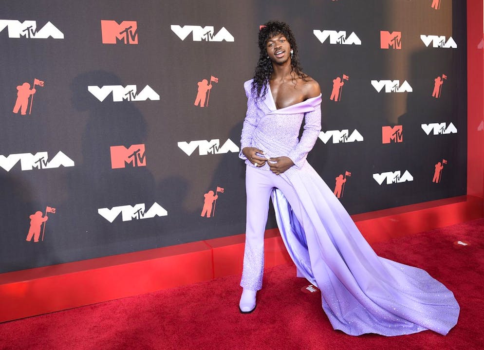 Lil Nas X arrives at the MTV Video Music Awards at Barclays Center on Sunday, Sept. 12, 2021, in New York. (Photo by Evan Agostini/Invision/AP)
