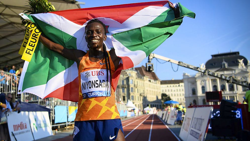 Francine Niyonsaba ne s'arrête plus (ici lors de sa victoire sur 5000 m au Weltklasse de Zurich).