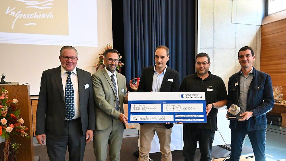 L'Unione arti e mestieri grigionese ha assegnato il "Premio per l'innovazione 2021" al "Progetto 100% Valposchiavo".