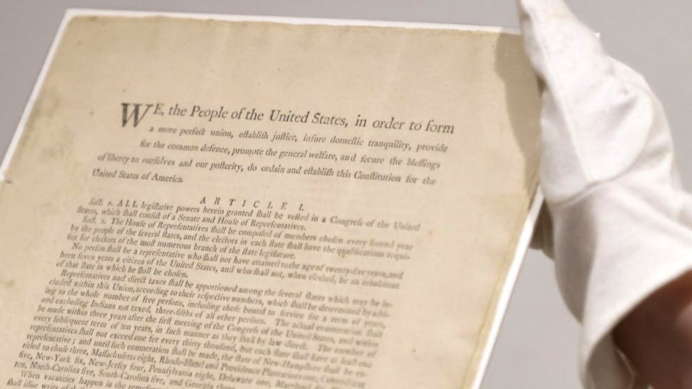 Kommt im November in New York unter den Hammer: Eines der letzten elf erhaltenen Originalexemplare der US-Verfassung aus dem Jahr 1787.