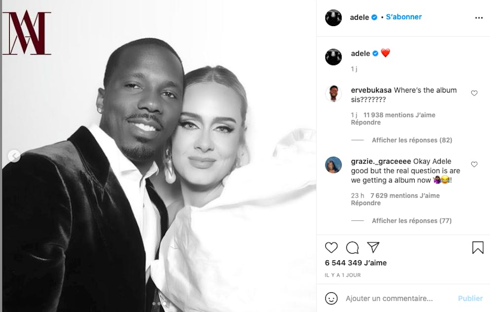 Sur cette capture d'écran, la chanteuse affiche son amour.