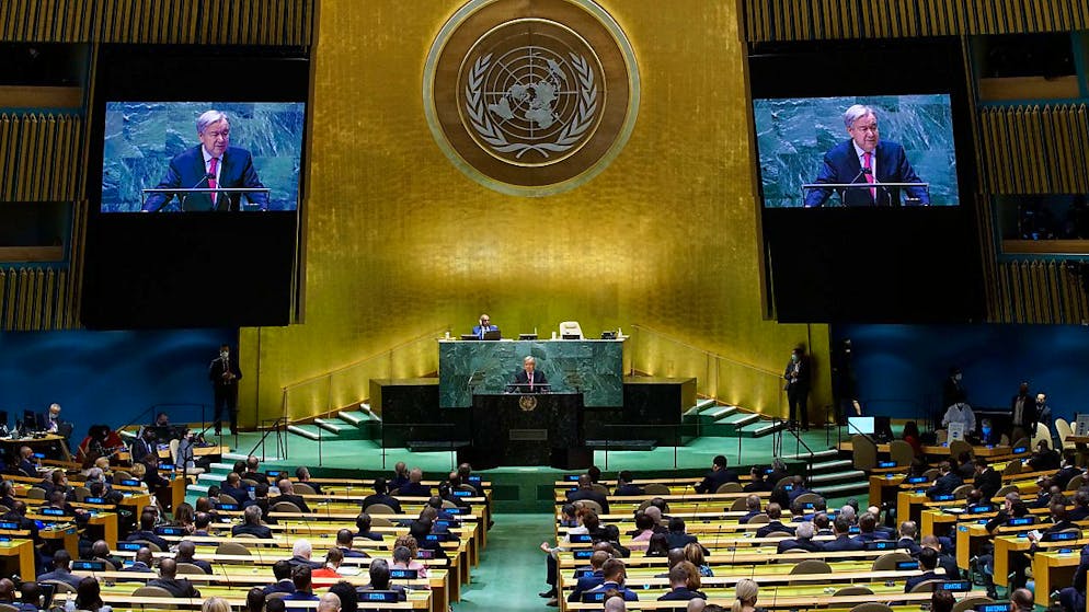 Antonio Guterres, Generalsekretär der Vereinten Nationen, fordert gemeinsames Engagement im Kampf gegen Corona und den Klimawandel. Foto: Eaeduardo Munoz/Pool Reuters/AP/dpa