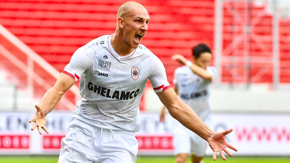 Michael Frey hat bei Royal Antwerpen Grund zum Jubeln.