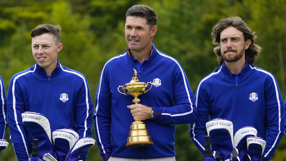 Padraig Harrington (Mitte) führt Team Europe.