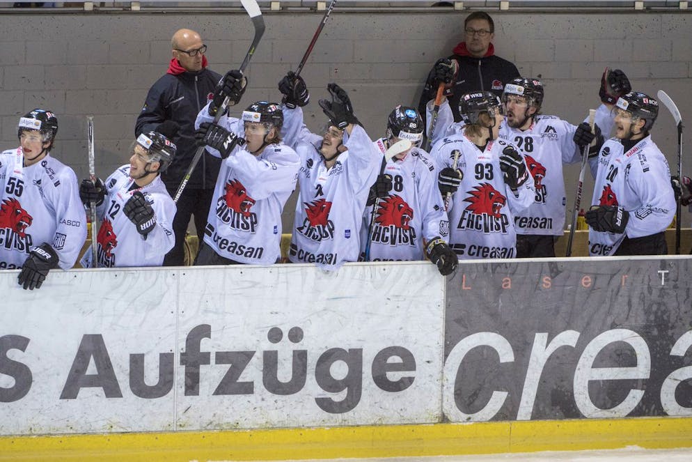Le banc du HC Viège lors d'une rencontre de Swiss League