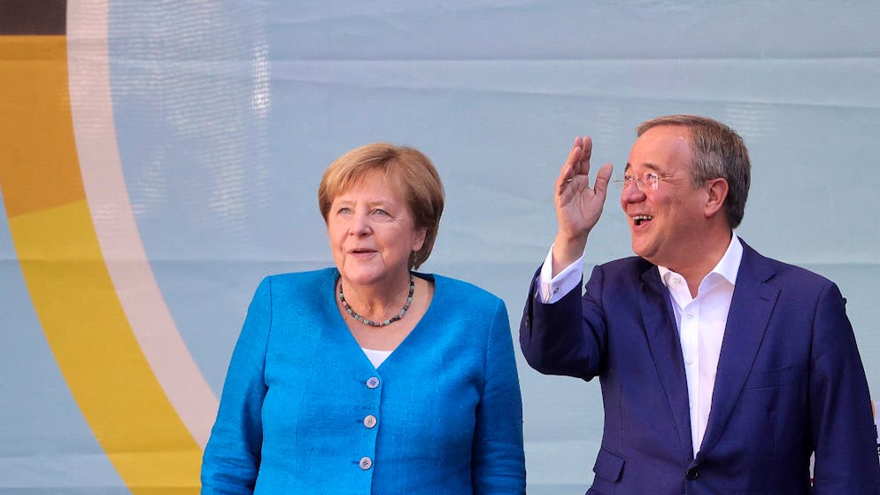 Schulterschluss: Angela Merkel und Armin Laschet bei einer CDU-Veranstaltung in Aachen.