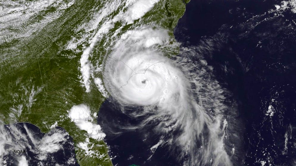 Bild eines Hurrikans über der amerikanischen Ostküste: Die Häufigkeit der Wetterphänomene wird zunehmen, sagen Forscher.
