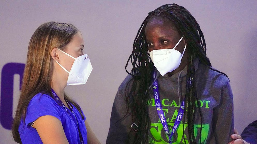 Greta Thunberg avec l'activiste ougandaise Vanessa Nakate à Milan.