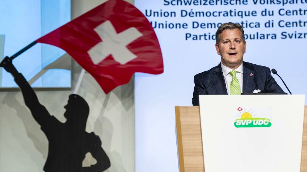 Marco Chiesa, hier zu sehen am 21. August 2021 in Granges-Paccot FR, sorgt sich um die Einhaltung der «Treuepflicht» bei politischen Doppelbürgern.