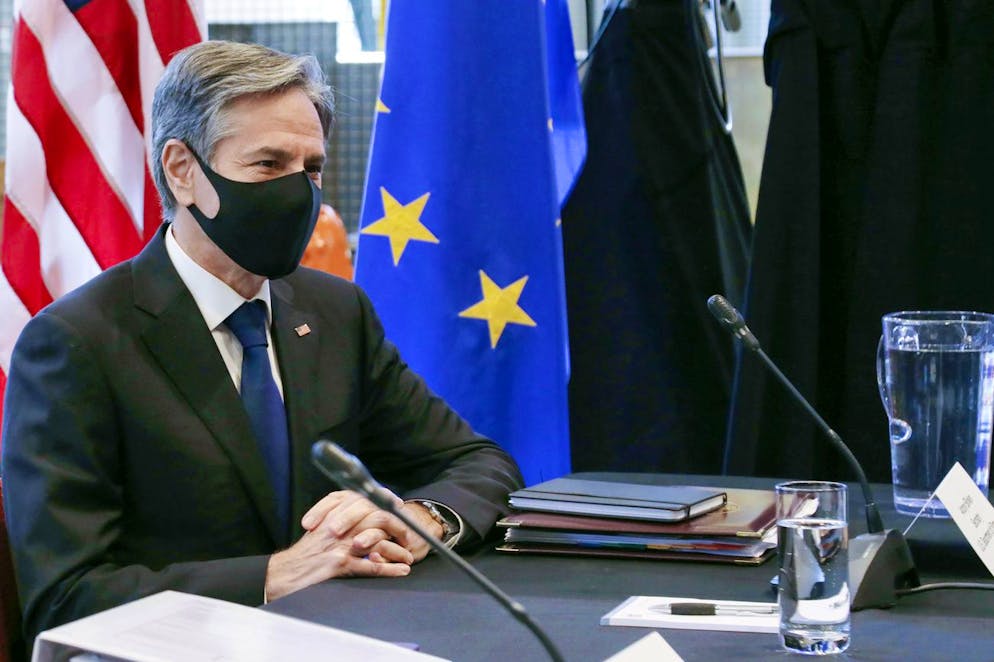 Le secrétaire d'Etat Antony Blinken lors de la réunion
