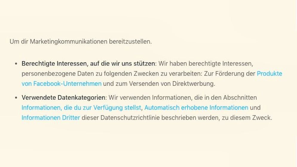 Was hier schwarz auf beige steht, will Facebook nach eigenen Angaben gar nicht machen.