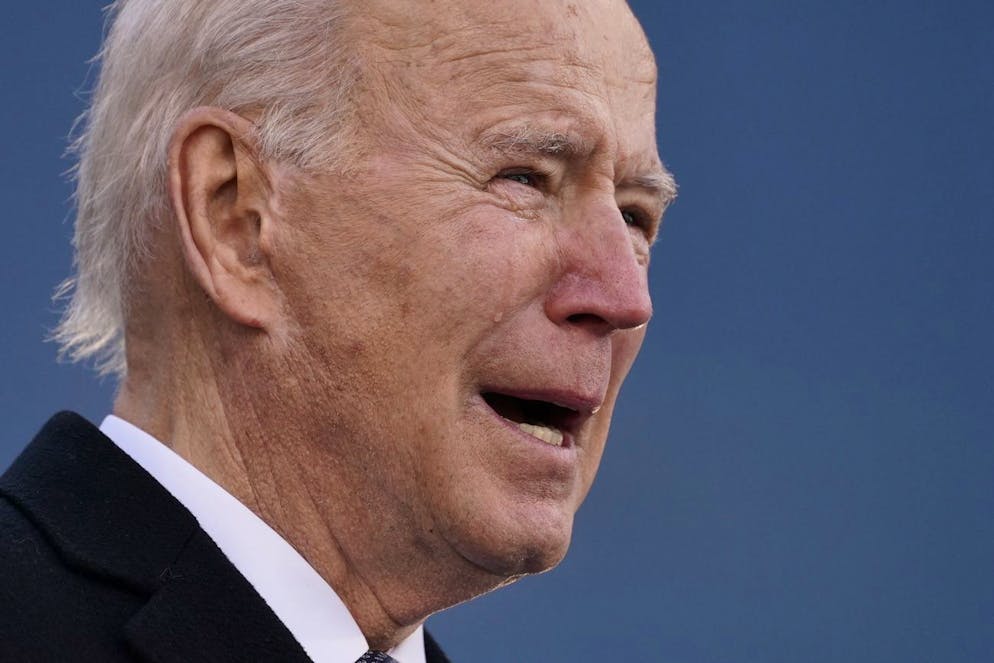 President-elect Joe Biden tears up as he speaks at the Major Joseph R.