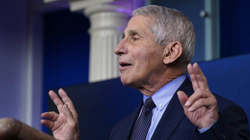 Dr. Anthony Fauci, director of the National Institute of Allergy and Infectious Diseases, speaks with reporters in the James Brady Press Briefing Room at the White House, Thursday, Jan. 21, 2021, in Washington. (AP Photo/Alex Brandon)
