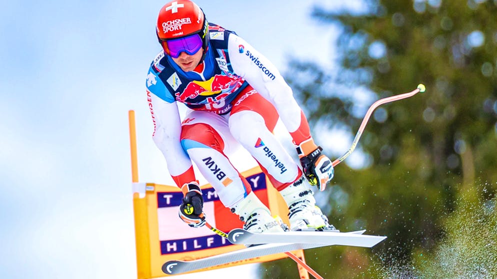 Beat Feuz en pleine action.