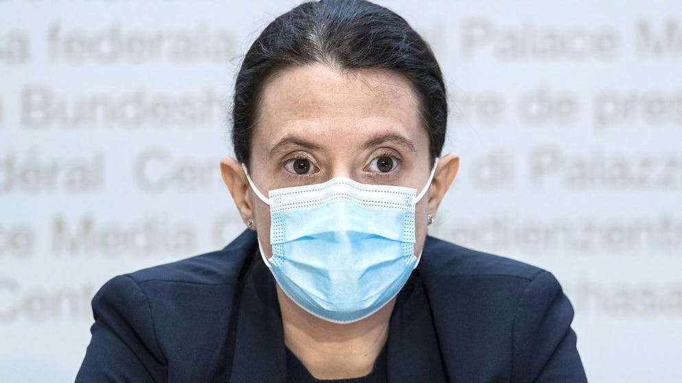 Nora Kronig, Vizedirektorin, Leiterin Abteilung Internationales, Bundesamt für Gesundheit BAG, aeussert sich an einem Point de Presse zur Covid 19 Pandemie, am Dienstag, 26. Januar 2021, in Bern. (KEYSTONE/Peter Schneider)