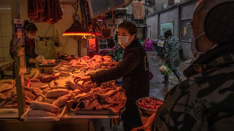 Ein Markt in Wuhan: In der chinesischen Stadt nahm die Corona-Pandemie ihren Ursprung.