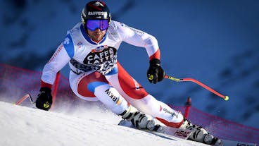 Switzerland's Beat Feuz, in action during a training session of the men's downhill race at the Alpine Skiing FIS Ski World Cup in Wengen, Switzerland, this Thursday, January 16, 2020. (KEYSTONE/Anthony Anex)