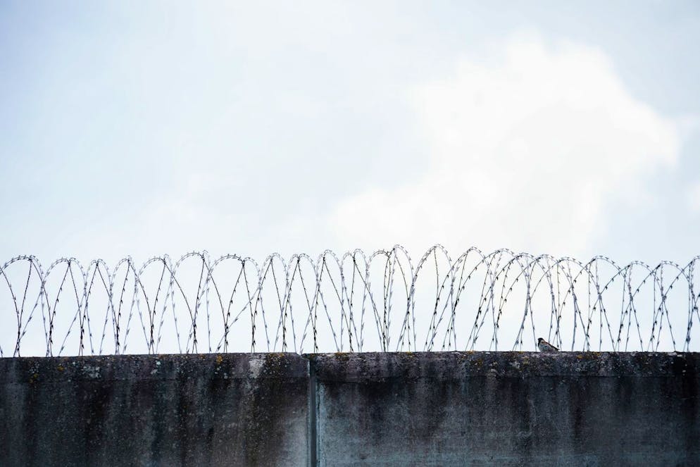 epa08581909 A general view of a wall of the prison Burg with a sparrow on top, where the defendant in the trial on the Halle Synagogue terror attack Stephan Balliet (not in the picture) is currently in prison in Burg near Magdeburg, Saxony-Anhalt, Germany, 03 August 2020. The suspect, a 27-year-old German Neo-Nazi named by the media as Stephan Balliet, went on rampage shooting and killed two people on 09 October 2019 in front of the synagogue and a Kebab shop in Halle during the Jewish holiday of Yom Kippur. EPA/CLEMENS BILAN