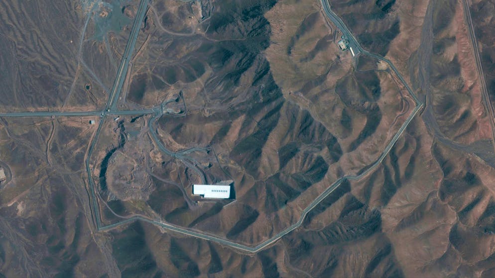 Das von Maxar Technologies zu Verfügung gestellte Satellitenbild zeigt die Atomanlage Fordo, nördlich der heiligen Stadt Qom im Iran.
