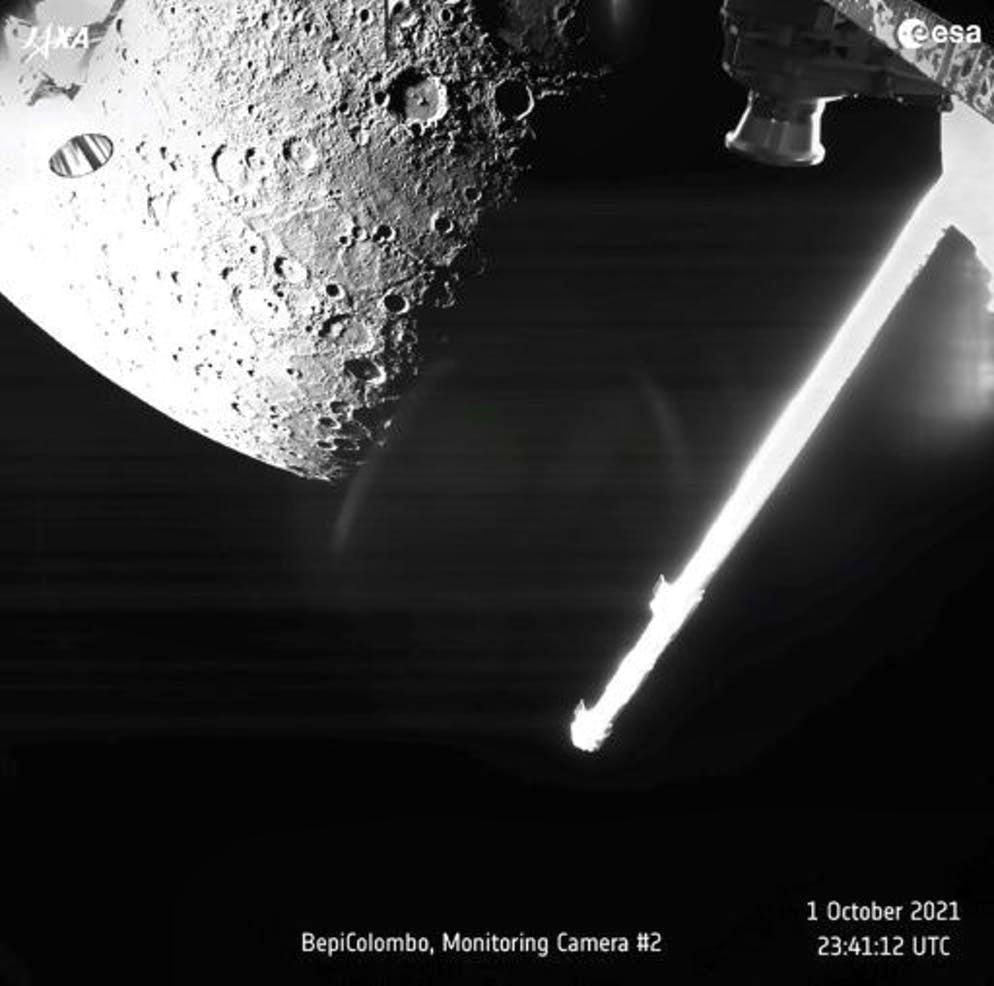 Photo fournie par l'ESA le 2 octobre 2021, montrant une vue de Mercure capturée par le satellite BepiColombo