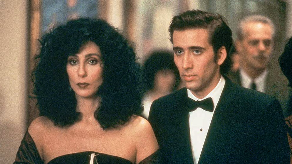 30 Nicolas-Cage-Filme: Ist er nun gut oder nicht?. Cher und Cage in «Moonstruck» (1987, Norman Jewison).