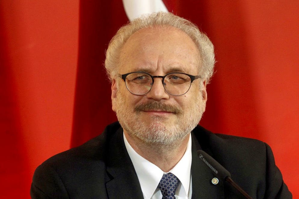 epa07610064 New Latvia's President Egils Levits holds a press conference in Riga, Latvia, 29 May 2019. Latvian lawmakers elected former European Court of Justice judge Egils Levits as new president in an open vote on 29 May 2019. Levits was elected by 61 votes to 32. He will take office on 08 July 2019. EPA/TOMS KALNINS
