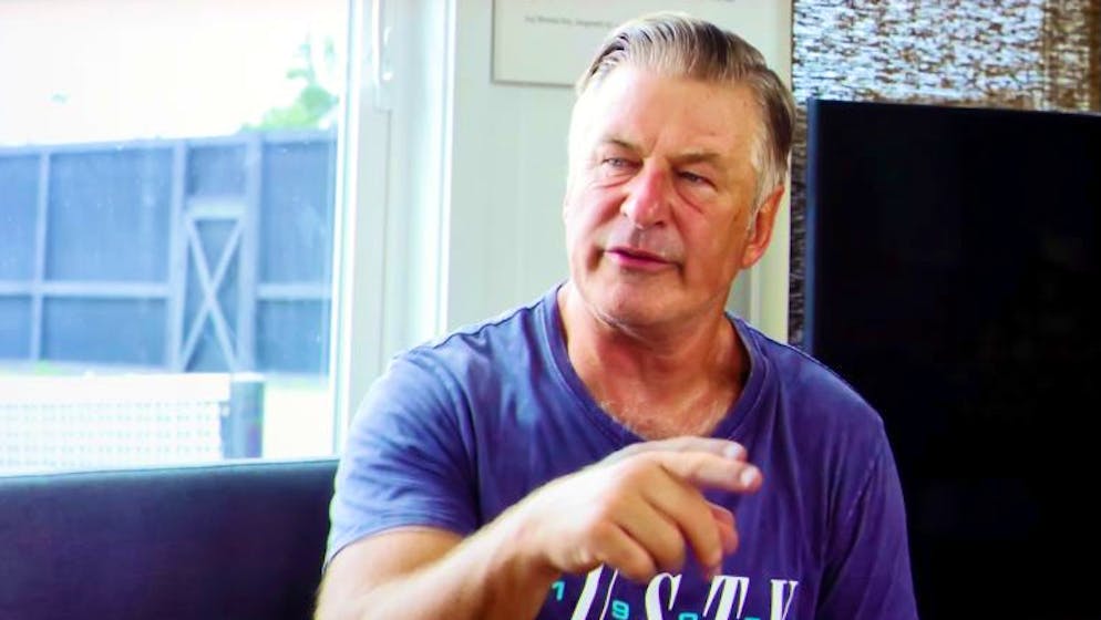 ASBURY PARK, NJ - MARCH 27, 2021: Alec Baldwin is shown on screen in a scene from Daniel Baldwin's film,