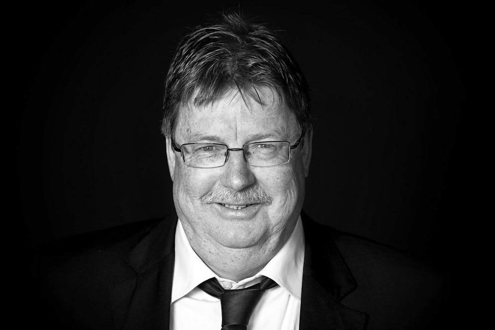 Josef Zindel, Medienchef des FC Basel 1893, im Medienzentrum im Stadion St. Jakob-Park am Donnerstag, 16. Mai 2013. (KEYSTONE/Georgios Kefalas)