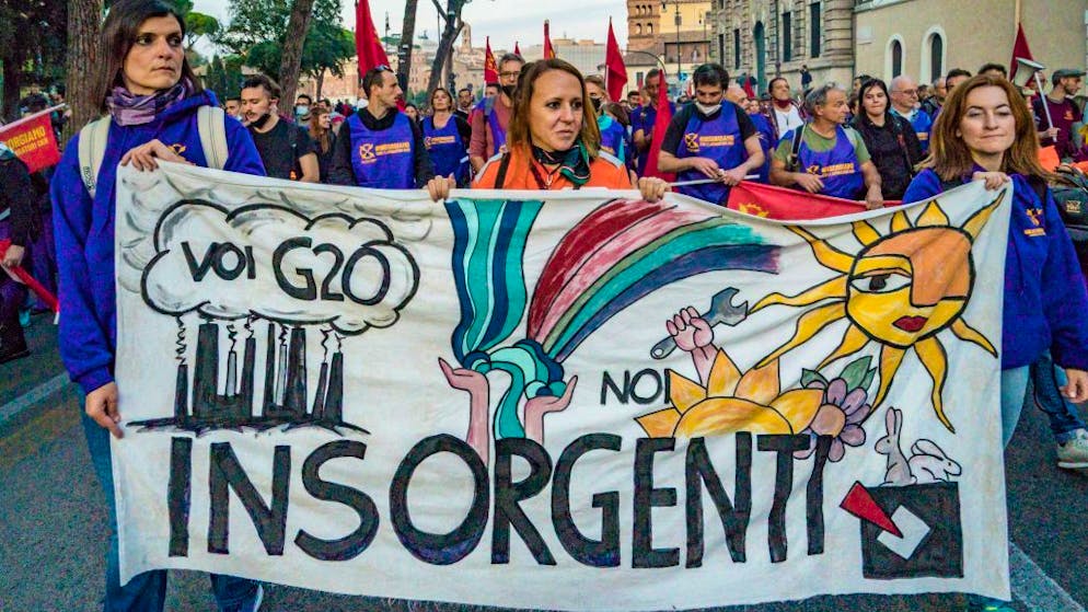 Demonstration against the G20 measures during the G20 Summit in Rome, italy (Photo by Celestino Arce/NurPhoto via Getty Images)