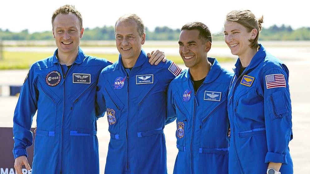 Les astronautes Matthias Maurer, Tom Marshburn, Raja Chari et Kayla Barron resteront en quarantaine au centre spatial Kennedy en attendant le départ (archives).