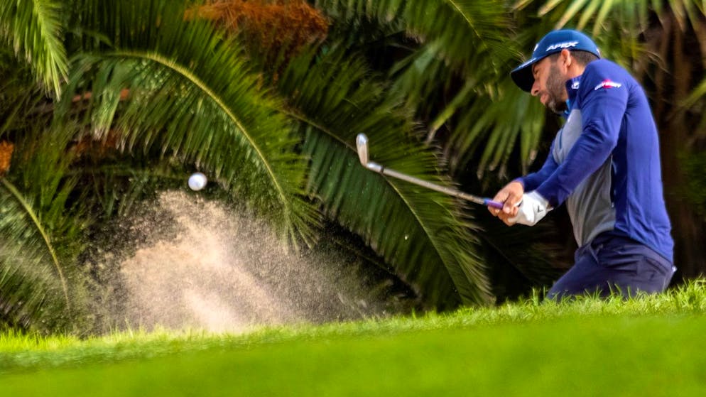 epa09539111 Spanish golfer Pablo Larrazabal in action during the second day of the Mallorca Golf Open tournament at Golf Santa Ponsa in Palma de Mallorca, Balearic Islands, Spain, 22 October 2021. EPA/CATI CLADERA