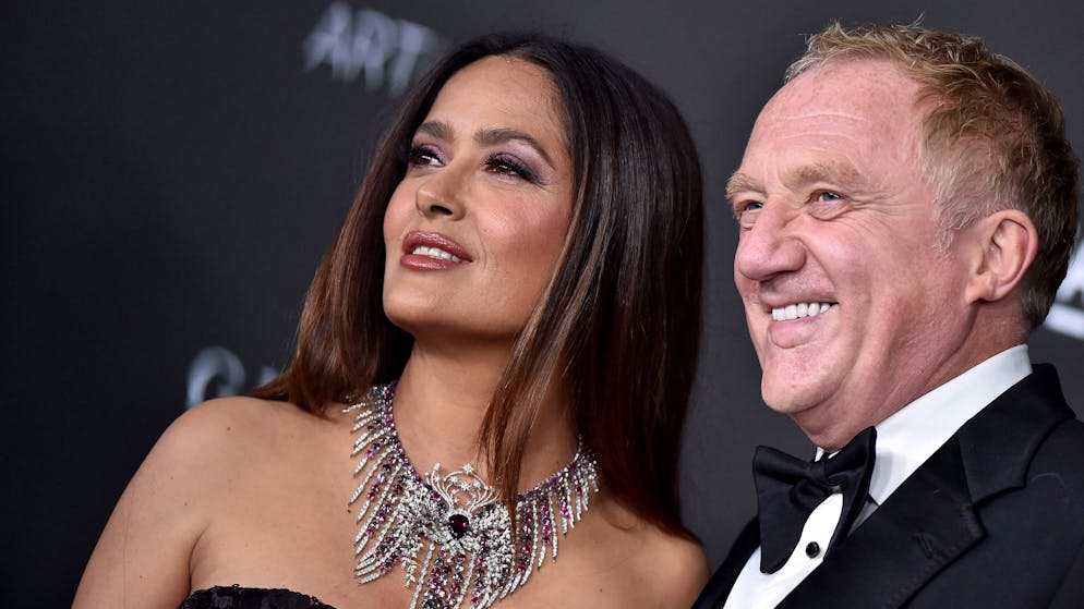LOS ANGELES, CALIFORNIA - NOVEMBER 06: Salma Hayek Pinault and François-Henri Pinault attend the 10th Annual LACMA Art+Film Gala presented by Gucci at Los Angeles County Museum of Art on November 06, 2021 in Los Angeles, California. (Photo by Axelle/Bauer-Griffin/FilmMagic)