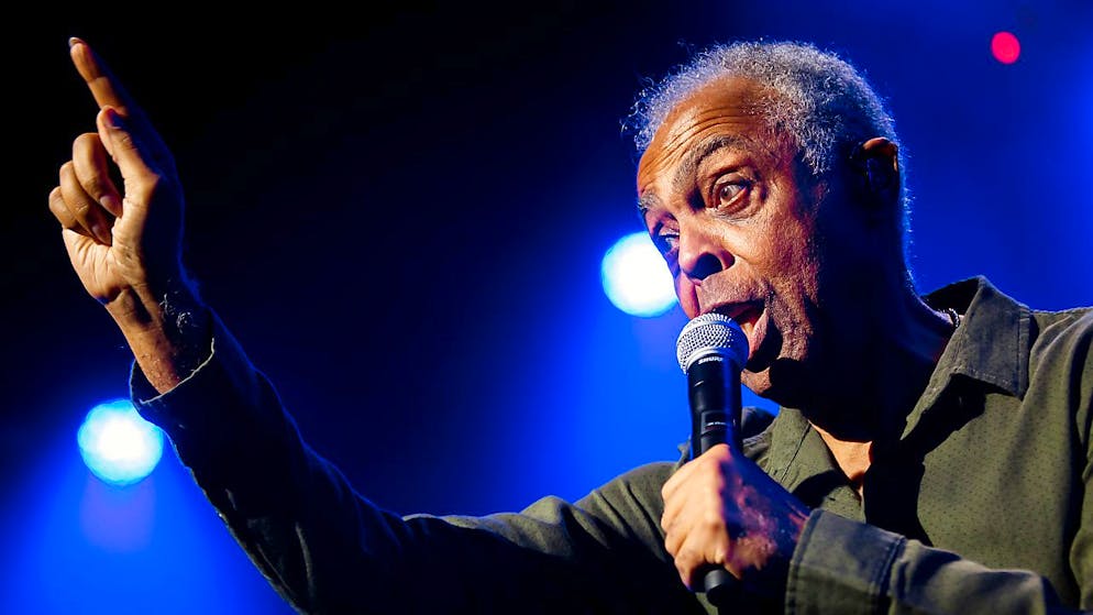 Gilberto Gil in un concerto al Festival Jazz di Montreux del 2018 (foto d'archivio)