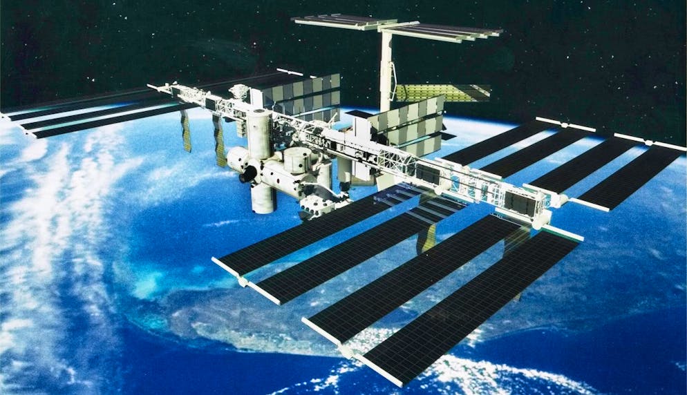 Undated picture shows the international space station