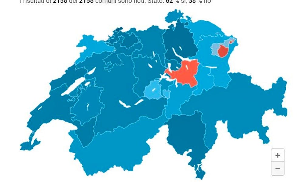I risultati definitivi della Legge Covid: solo due cantoni contro.