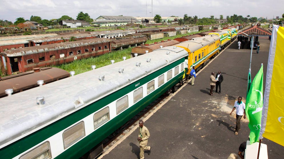This Saturday, March 12, 2011 photo shows the Railway Station in Lagos, Nigeria. Railroad officials hope a $166 million plan will bring the rebirth of the long-moribund Nigerian Railway Corp., just in time for an election in April. But it's far from clear whether the railway will be a success or just another broken promise. (AP Photo/Sunday Alamba)