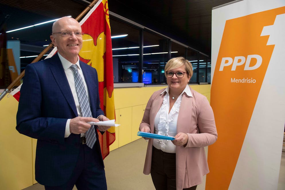 Rancate: campio di presidenza alla sezione del Partito Popolare Democratico PPD di Mendrisio. Nella foto i due nuovi Co-Presidenti del PPD di Mendrisio Manuel Aolstalli e Davina Fitas.
